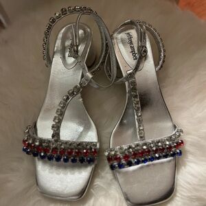 Brand New Jeffrey Campbell Bejeweled Sandals with Ankle Strap.